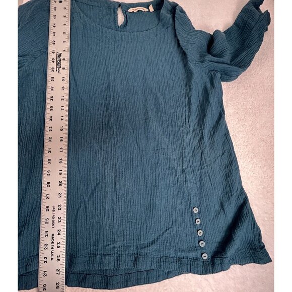 Soft Surroundings Womens Oceo Gauze Textured Blue 3/4 Sleeve Tunic Top XL Casual - Picture 7 of 7